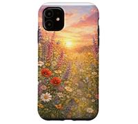 Wildflower Sunset Seamless Pattern | Meadow Floral Design Case for iPhone 11
