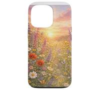 Wildflower Sunset Seamless Pattern | Meadow Floral Design Case for iPhone 13 Pro