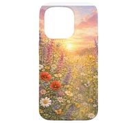Wildflower Sunset Seamless Pattern | Meadow Floral Design Case for iPhone 15 Pro