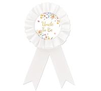 Wildflower Uncle to Be Badge Pin, Florals Best Uncle Ever Button Pin, White Rosette Baby in Bloom Baby Shower Button for Men, Little Wildflower is on The Way Gender Reveal Party Supplies