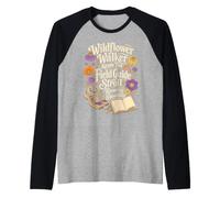 Wildflower Walker Keeps The Field Guide Stroll On Track Raglan Baseball Tee