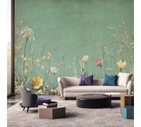 Wildflower Wallpaper, Meadow Flower Wallpaper for Living Room, Bedroom, Non-Woven Decor Wall Paper, Photo Dining Room, Hallway, Lounge, Mural Large 3D Home Decor 350 x 256 cm G4H172