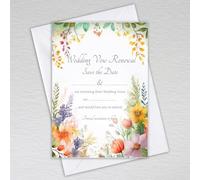 Wildflower Wedding Vow Renewal Save the Date Cards/Save the Day Invitations Floral Wildflowers: Floral Wildflower Wedding Vow Renewal Save the Date Invites (Pack of 20 with Envelopes)