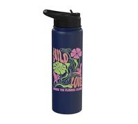 Wildflower Wild Love Where Flowers Bloom Boho Floral Retro Stainless Steel Insulated Water Bottle