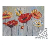 Wildflowers 1000-Piece Puzzle for Adults, 70x50cm/1000pcs, A Weekend Activity at Your Own Pace; White Pieces for Organised Sorting