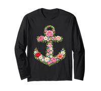 Wildflowers Anchor Flower Nautical Sailing Long Sleeve T-Shirt