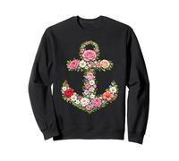 Wildflowers Anchor Flower Nautical Sailing Sweatshirt