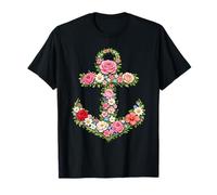 Wildflowers Anchor Flower Nautical Sailing T-Shirt