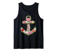 Wildflowers Anchor Flower Nautical Sailing Tank Top