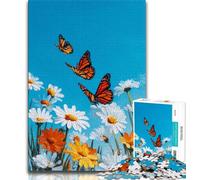 Wildflowers And Butterflies 1000 Piece Jigsaw Puzzle for Adults And Teenagers,for Educational Game Challenge Toy for Is Ideal As A Gift for The Whole Family (50x75cm)