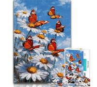 Wildflowers And Butterflies 1000 Piece Jigsaw Puzzles for Adults,Challenging To Complete But Fun And Humorous Unique Home Decor And Gifts (75x50cm)