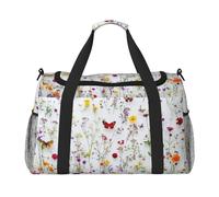 Wildflowers and Butterflies Waterproof Weekender Bags Duffel Bag Large Carry On Hand Luggage Bags Foldable Tote Bag for Travel Sports Gym Dance