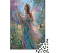 Wildflowers Blooming on The Grass, Charming Fairy Jigsaw Puzzles. 38x26cm/1000pcs Whimsical Challenge Toy for Educational Games Gifts