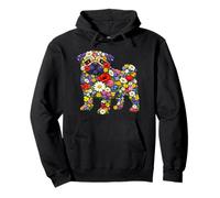 Wildflowers Dog Pug Flower Gardening Floral Pullover Hoodie