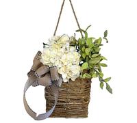 Wildflowers Door Basket Wreath 13.78 inch. Hanging Artificial Front Door Spring Wreath Spring Welcome Sign for Wedding Home DecorSpring