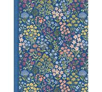 Wildflowers Field Lined Journal - Cobalt: 110 Pages, 7.5x9.25 in, Dotted-Line Notebook with Wildflower Floral Motifs for Journaling, Planning & Mindfulness