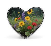 Wildflowers Floral Lapel Pin Heart Brooches And Pins - Metal Badge for Shirts, Jackets, Hats | Durable Fashion Accessory & Gift for Men, Women, Events, Wildflowers Floral, Love form