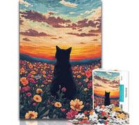 Wildflowers from The Cat 1000 Pieces Jigsaw Puzzles For Teens And Adults,Educational Toys Is Ideal As A Gift for The Whole Family 38x26cm