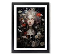 Wildflowers Gothic Framed Print | A2 Black Framed Wall Art | Ready to Hang | Modern Nature Picture | Living Room Bedroom Lounge Office
