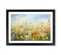 Wildflowers Impressionism No.3 Framed Print | A2 Black Framed Wall Art | Ready to Hang | Impressionist Nature Picture | Living Room Bedroom Lounge Office
