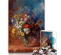 Wildflowers in A Vase Adult Jigsaw Puzzles 1000 Pieces,Challenging To Complete But Fun And Humorous Unique Home Decor And Gifts (38x26cm)