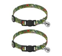 Wildflowers Meadow Adjustable Buckle Dog Collar 2 Pack Cat Neck Collar