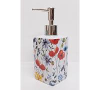 Wildflowers Meadow Porcelain Soap Dispenser 200 ml 7 oz Multi Bright Floral Liquid Pump Hand Decorated in UK