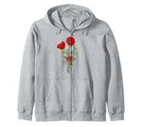 Wildflowers Natural Poppy Garden Flowers Blossoms Botany Zip Hoodie