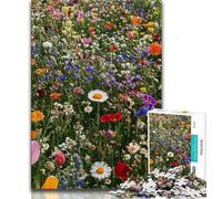 Wildflowers Oil Painting 1000 Piece Jigsaw Puzzle for Adults Teens,Challenging Game Gifts for Is Ideal As A Gift for The Whole Family (38x26cm)