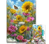 Wildflowers Oil Painting Jigsaw Puzzles for Adults Teenagers Jigsaws Puzzle,Help The Brain Exercise Addictive Toys to Cultivate Patience A Work of Art (38x26cm)