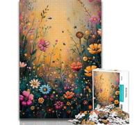 Wildflowers Oil Painting Jigsaw Puzzles for Teenagers 1000,Help The Brain Exercise Addictive Toys to Cultivate Patience A Work of Art (75x50cm)