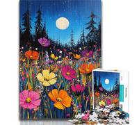 Wildflowers Oil Painting Jigsaw Puzzles for Teenagers 1000 Piece Puzzle,Help The Brain Exercise Addictive Toys to Cultivate Patience A Work of Art 38x26cm