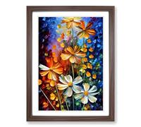 Wildflowers Painted Vol.1 Framed Print | A2 Walnut Framed Wall Art | Ready to Hang | Modern Nature Picture | Living Room Bedroom Lounge Office