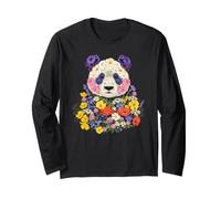 Wildflowers Panda Bear Flower Gardening Floral Long Sleeve T-Shirt