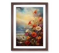 Wildflowers Romanticism Framed Print | A2 Walnut Framed Wall Art | Ready to Hang | Modern Nature Picture | Living Room Bedroom Lounge Office