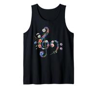 Wildflowers Treble Clef Flower Musical Note Music Tank Top