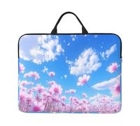 Wildflowers Under Blue Sky Patterned Laptop Sleeve Bag, 17 Inch Shockproof Laptop Sleeve, Slim Laptop Bag