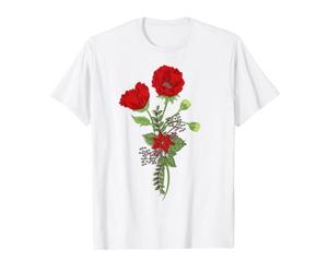 Wildflowers Vintage Flower Blossoms Floral Poppy Botanical T-Shirt