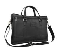 WILDFORD Slim Bag, Office/Laptop Bag, Black Leatherite, Adjustable Shoulder Strap, Laptop/Tablet Compartment Inside. Water Resistant Material| Unisex Handmade Bag
