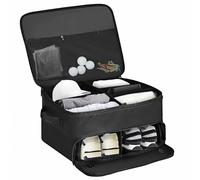 WildFun Golf Trunk Organiser, Golf Accessories Bag Waterproof Men's Golf Gear Locker Shoe Organizer with 5 Separate Ventilated Compartments, Car Travel Storage Bag (Large)