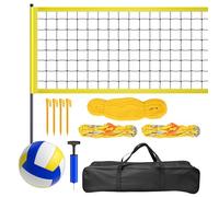 WildFun Volleyball Net Set, Outdoor Volleyball Complete Set for Garden and Lawn, Height-Adjustable Net (9.5 m x 1 m) with Poles, PU Volleyball, Hand Pump, Marking Lines and Carry Bag