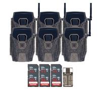 Wildgame Innovations Terra XT 2.0 24MP Three Cellular Trail Cameras (2-Pack) Bundle with 32GB Ultra SDHC UHS-I Memory Card (100MBps) (6-Pack), and All-in-One High-Speed Card Reader (9 Items)
