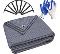 WILDGÅRD® Outdoor Rug - blue/grey - various sizes - 300x500cm - Awning rug for camping/caravans/motorhomes + carry bag, gardening gloves & 8x T-pegs