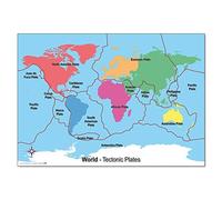 Wildgoose Education WG3611 Tectonic Plates Map, 84 cm x 59 cm