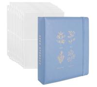 WILDGOOSE Seed Storage Organizer Binder - Seed Packet Organizer with 50 Pack Sheet Protectors That Stores 200 Seed Envelopes. (Blue)