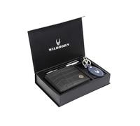 WildHorn Gift Hamper for Men I Leather Wallet, Keychain & Pen Combo Gift Set I Gift for Friend, Boyfriend,Husband,Father, Son etc, Black Croco Print, Classic, Black Croco Print, Classic