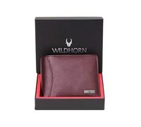WildHorn India RFID Protected Leather Men's Wallet, MAROON, 4.5 x 3.7 x 0.7 inches, Classic