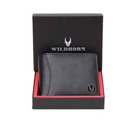 WILDHORN Top Grain Leather Wallet for Men I 9 Card Slots I 2 Currency & 2 Secret Compartments I 1 Zipper & 3 ID Card Slots… (Black)