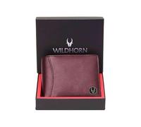 WILDHORN Top Grain Leather Wallet for Men I 9 Card Slots I 2 Currency & 2 Secret Compartments I 1 Zipper & 3 ID Card Slots… (Maroon)