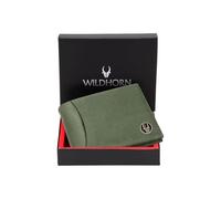 WILDHORN Top Grain Leather Wallet for Men I 9 Card Slots I 2 Currency & 2 Secret Compartments I 1 Zipper & 3 ID Card Slots… (Green Hu)